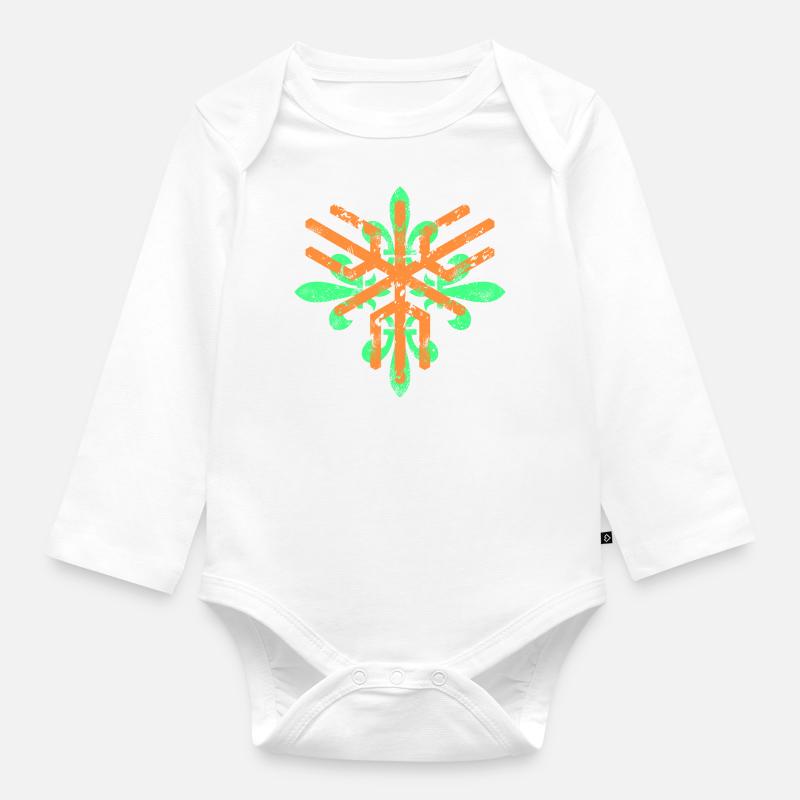 Ornament Element - Baby Bio-Langarm-Body - Weiß
