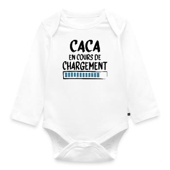 Caca Boudin Bébé Homme Femme Cadeau Humour - Body Bébé bio manches longues - blanc - Devant
