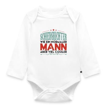 Schiedsrichter schiedsrichter WIE EIN NORMALER MAN - Baby Bio-Langarm-Body - Weiß - Vorne
