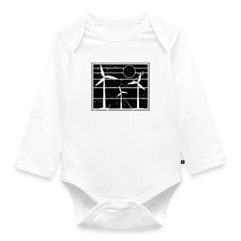 Windmill Retro Green Energy Turbine Technician - Baby Bio-Langarm-Body - Weiß - Vorne