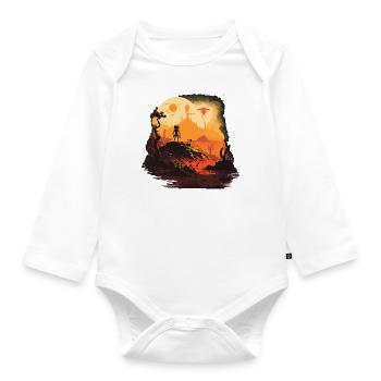 Alien Dark - Baby Bio-Langarm-Body - Weiß - Vorne