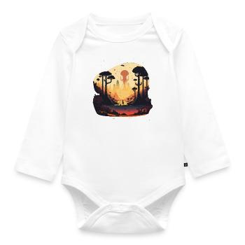 outer space - Organic Longsleeve Baby Bodysuit - white - Front