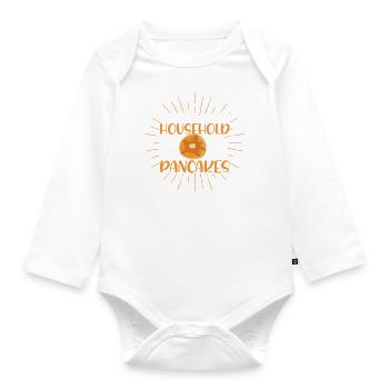 Fluffiger Flachkuchen Pfannkuchen Frühstückspfannk - Baby Bio-Langarm-Body - Weiß - Vorne