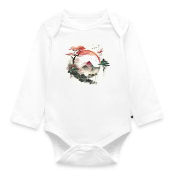 Ying and Yang Artwork - Organic Longsleeve Baby Bodysuit - white - Front