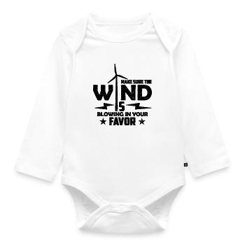 Make Sure The Wind Is Windmill Turbine Technician - Baby Bio-Langarm-Body - Weiß - Vorne