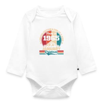 Birthday gift January 1965 Limited Edition - Organic Longsleeve Baby Bodysuit - white - Front