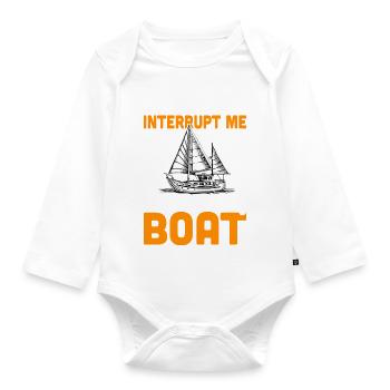 Yachtsegel, das lustiges Segelboot sagt - Baby Bio-Langarm-Body - Weiß - Vorne