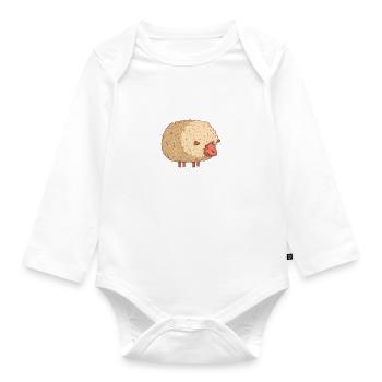 Komme was Wolle ich Schaf das - Baby Bio-Langarm-Body - Weiß - Vorne