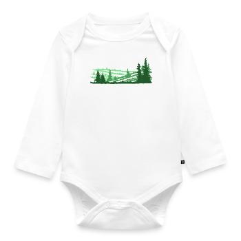 Waldlandschaft in Farbe. Einfach und schön. - Baby Bio-Langarm-Body - Weiß - Vorne