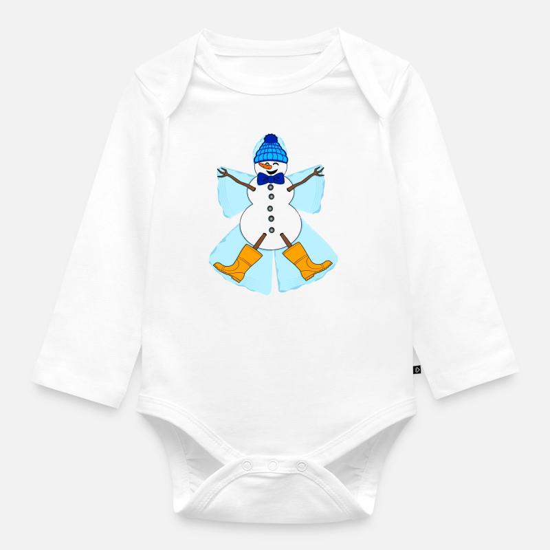 Schneeengel Schneemann - Baby Bio-Langarm-Body - Weiß