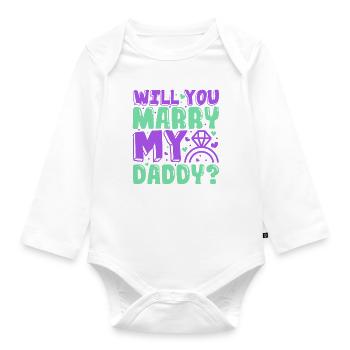 Voulez-vous épouser mon papa - Body Bébé bio manches longues - blanc - Devant
