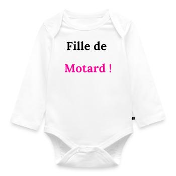 filles de motard - Body Bébé bio manches longues - blanc - Devant