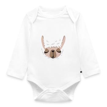 Garnix muss ich - Lama - Spruch - Baby Bio-Langarm-Body - Weiß - Vorne