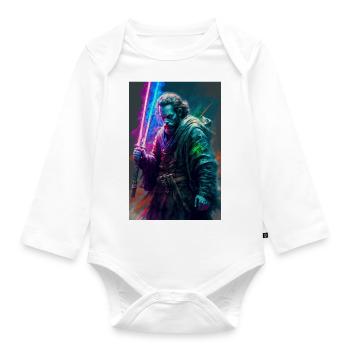 Lightsaber - Organic Longsleeve Baby Bodysuit - white - Front