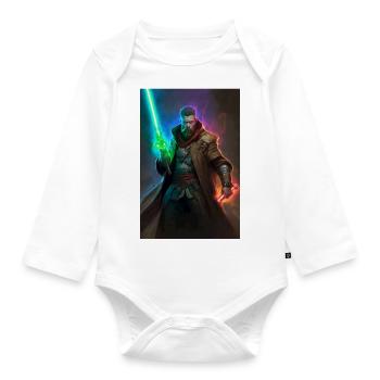Lightsaber - Organic Longsleeve Baby Bodysuit - white - Front