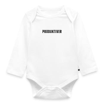 Ich atme produktiver wird es nicht Lustiger Spruch - Baby Bio-Langarm-Body - Weiß - Vorne