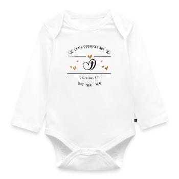 Christian Design God’s promises are yes - Organic Longsleeve Baby Bodysuit - white - Front
