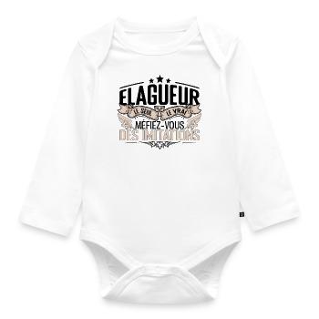 Elagueur cadeau Elagueur le vrai Elagueur - Body Bébé bio manches longues - blanc - Devant