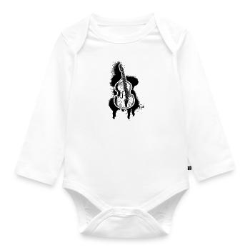 Double bass Double bass player Double bass player - Organic Longsleeve Baby Bodysuit - white - Front