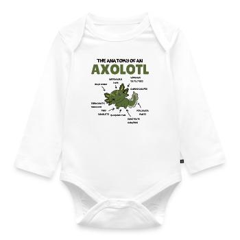 Axolotl Explication Anatomie d’un Axolotl - Body Bébé bio manches longues - blanc - Devant