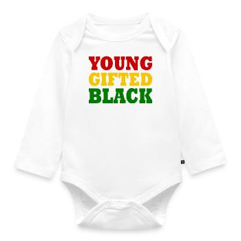 young gifted and black - Body Bébé bio manches longues - blanc - Devant