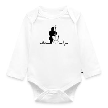Double bass Double bass player Double bass player - Organic Longsleeve Baby Bodysuit - white - Front