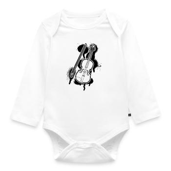 Violin Violinist Violinist - Organic Longsleeve Baby Bodysuit - white - Front