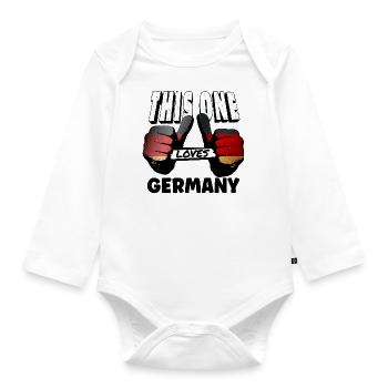 Allemagne Drapeau allemand Drapeau allemand Utilisé Regarder à la maison - Body Bébé bio manches longues - blanc - Devant