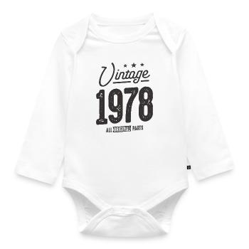 Vintage 1978 - 45th Birthday Classic Born 1978 - Organic Longsleeve Baby Bodysuit - white - Front