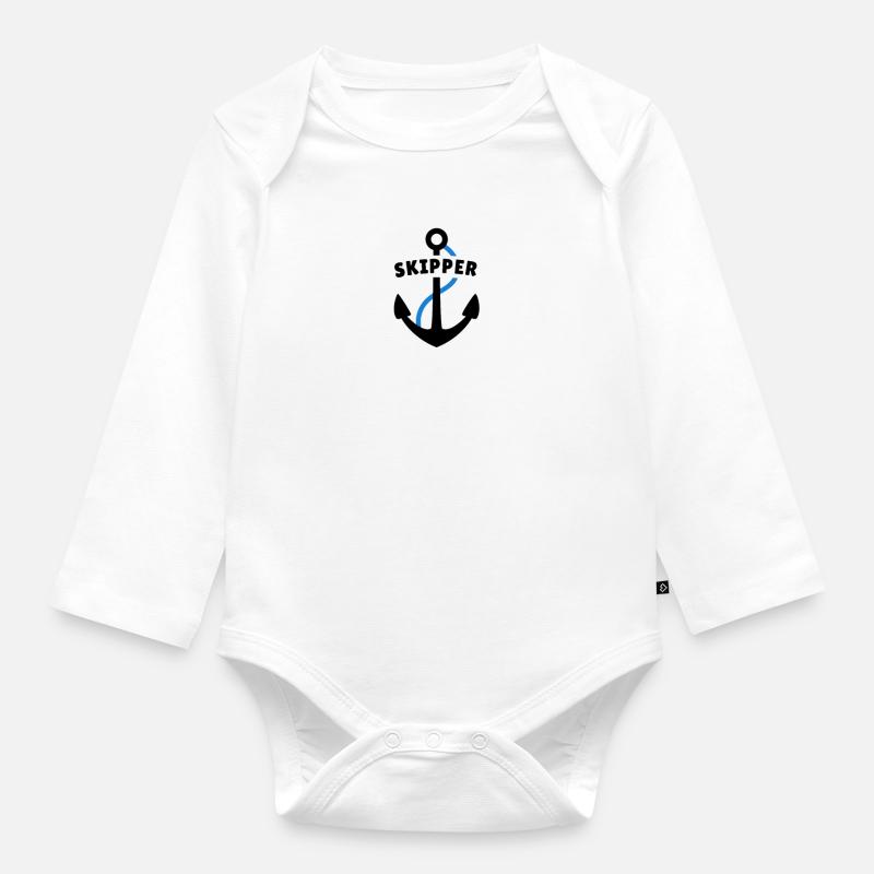 Skipper - Baby Bio-Langarm-Body - Weiß