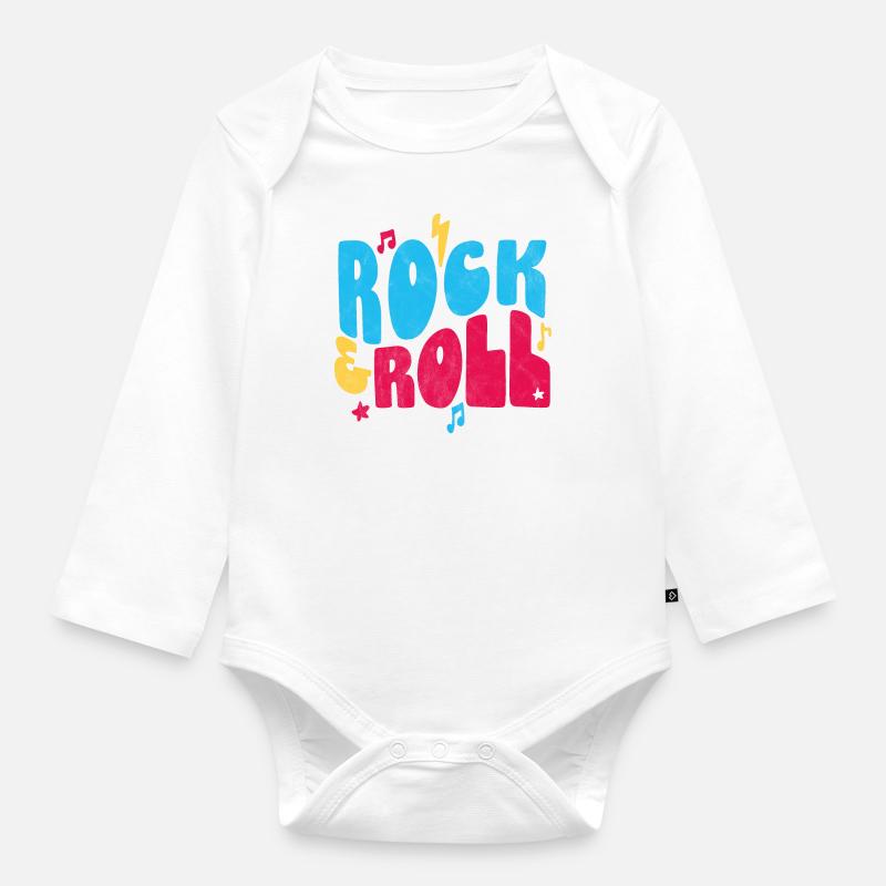 Couleur rock and roll - Body Bébé bio manches longues - blanc