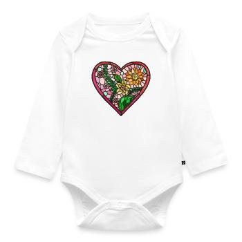 Love Hart Lifde stained glass - Organic Longsleeve Baby Bodysuit - white - Front