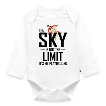 Wingsuit flying Base Jumping Skydiving Wingsuiting - Organic Longsleeve Baby Bodysuit - white - Front