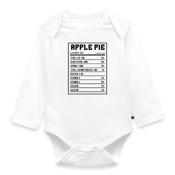 Apple Pie Nutrition Facts Pastries Apple Pie Lover - Baby Bio-Langarm-Body - Weiß - Vorne