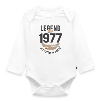 Legend Since 1977 46 birthday - Organic Longsleeve Baby Bodysuit - white - Front
