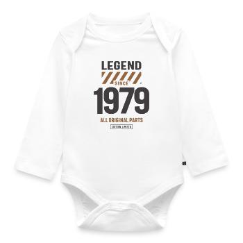 Legend Since 1979 44th birthday - Organic Longsleeve Baby Bodysuit - white - Front