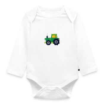 Né pour conduire un tracteur avec mon père - Body Bébé bio manches longues - blanc - Devant