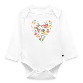 Flower Heart Love Mother's Day Spring - Organic Longsleeve Baby Bodysuit - white - Front