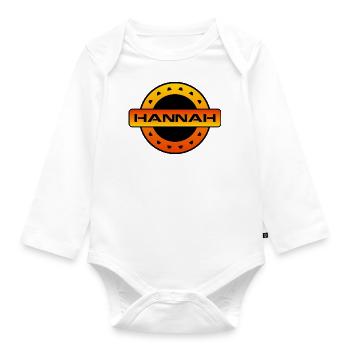 HANNAH. MEIN NAME IST HANNAH. SAMER BRASIL - Baby Bio-Langarm-Body - Weiß - Vorne