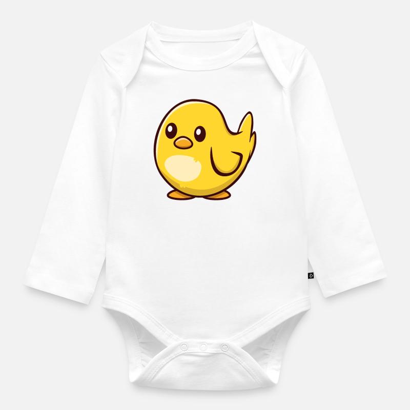 Poussin - Body Bébé bio manches longues - blanc