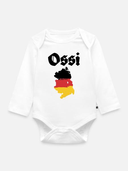 Ossi DDR Ostdeutschland - Baby Bio-Langarm-Body - Weiß