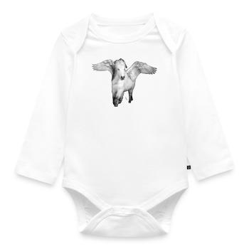 Magical pony for the heart - Organic Longsleeve Baby Bodysuit - white - Front
