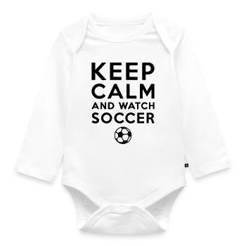 Restez calme et regardez le football Fußball - Body Bébé bio manches longues - blanc - Devant