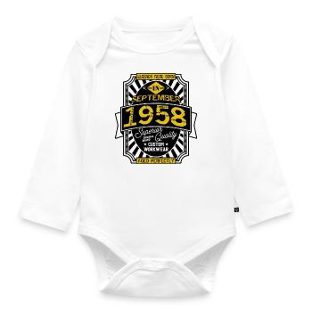 1958 SEPTEMBER - Baby Bio-Langarm-Body - Weiß - Vorne
