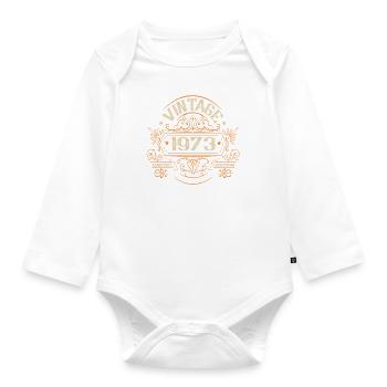 Vintage 1973 Birthday Vintage - Organic Longsleeve Baby Bodysuit - white - Front