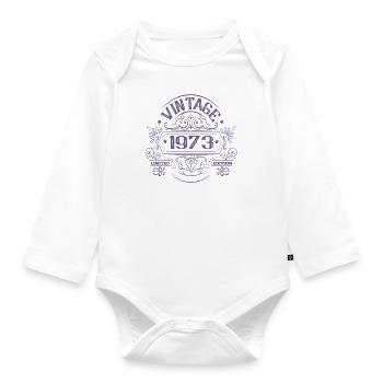 Vintage 1973 Birthday Vintage - Organic Longsleeve Baby Bodysuit - white - Front