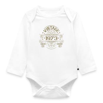 Vintage 1973 Birthday Vintage - Organic Longsleeve Baby Bodysuit - white - Front