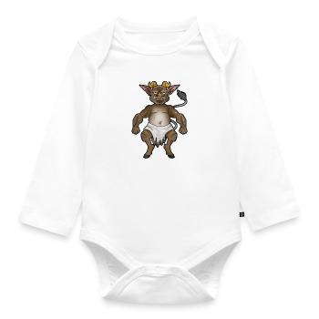 Zeichnung eines Kallikantzaros - Baby Bio-Langarm-Body - Weiß - Vorne