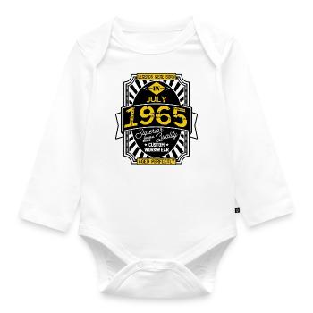 1965 JULY - Organic Longsleeve Baby Bodysuit - white - Front