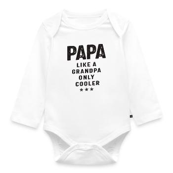 Papa Like a Grandpa Only Cooler - Grandpa - Organic Longsleeve Baby Bodysuit - white - Front
